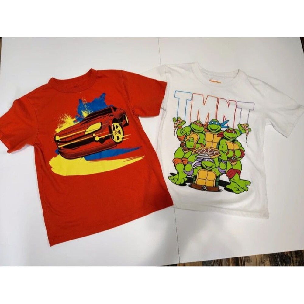 Boys T-Shirt Lot Size 5/6 Ninja Turtles & Race Car The Children's Place & Nick